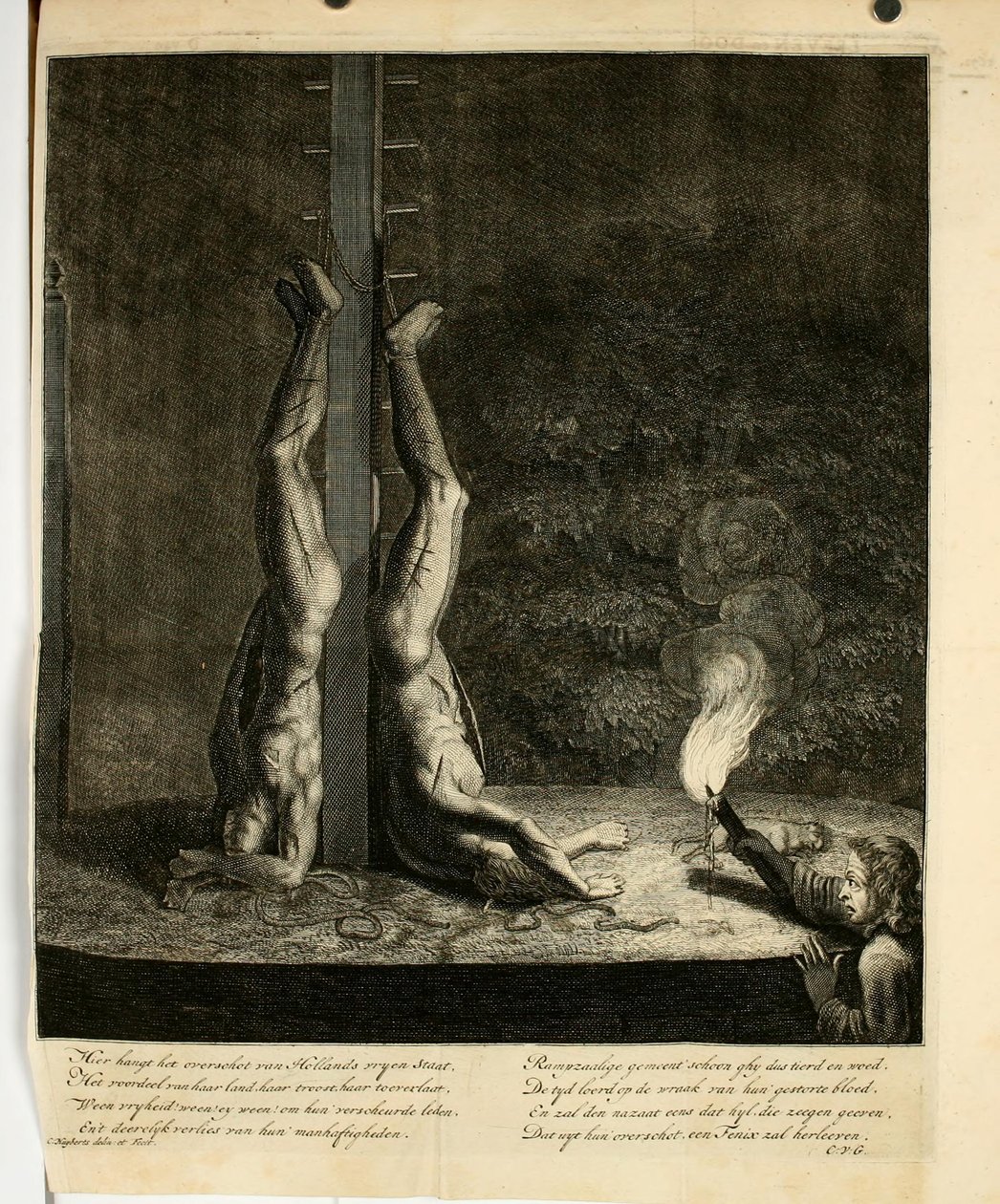 Cornelis Huyberts - Frères De Witt sur le Groene Zoodje à La Haye (nuit) endoodderdoorlugtig00hoev 0752 - Unbekannter Künstler