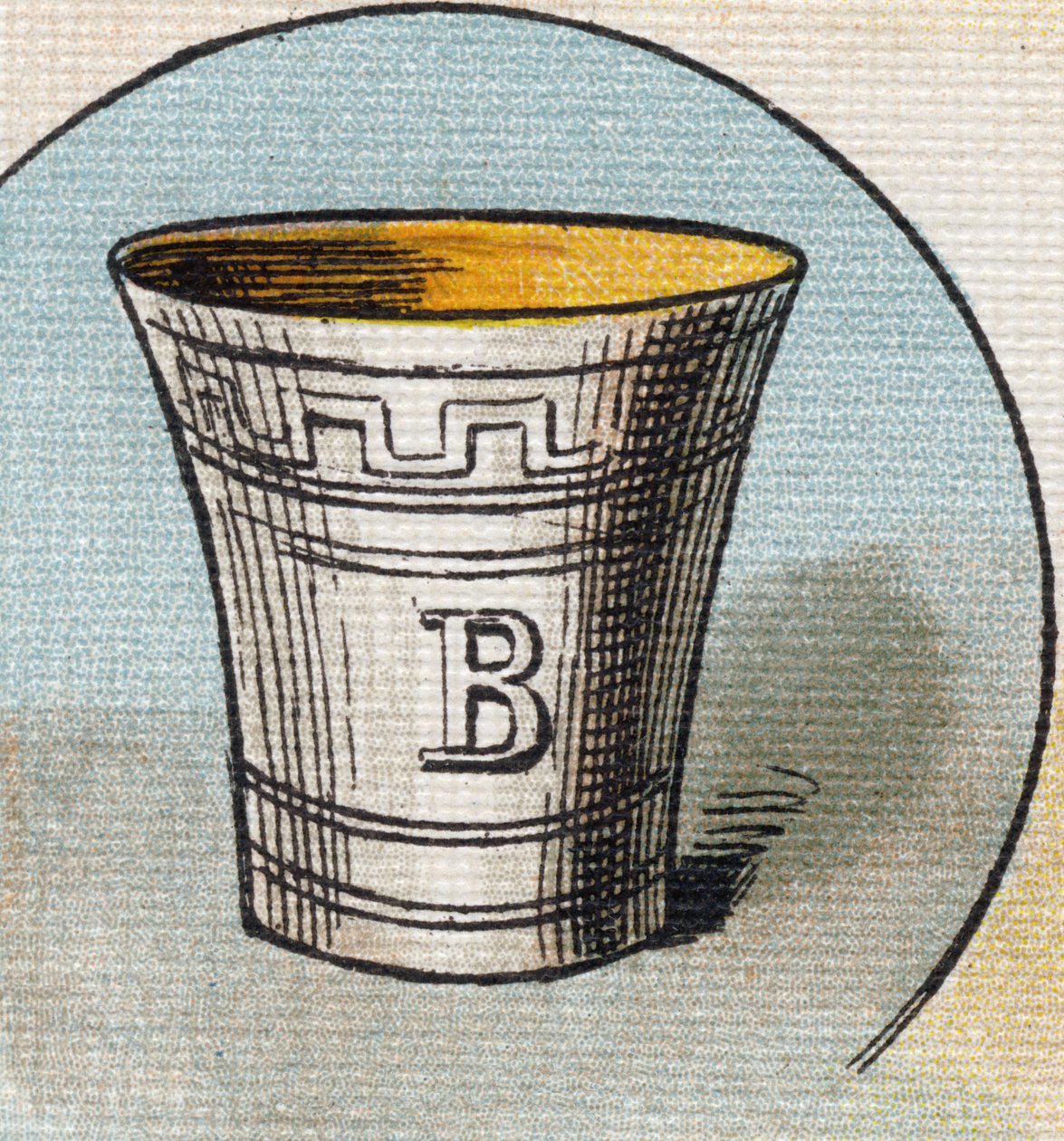 Tasse. Gravure dans "Alphabet de ma petite fille". Bernardin-Bechet et Fils, libraires-éditeurs, Paris, vers 1895. Album incassable sur toile. Bibliothèque des Bébés. 12 pages. Album contenant une méthode de lecture et un abécédaire illustratif. - Unbekannt