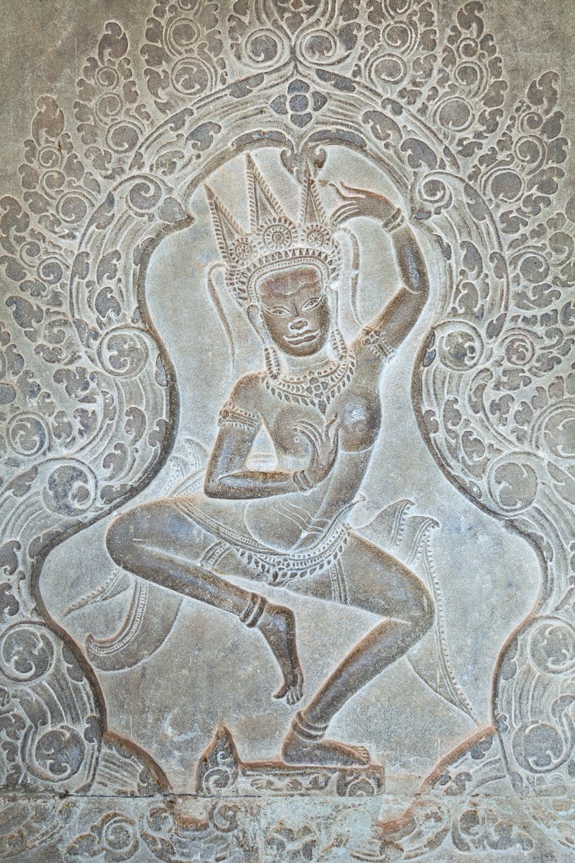 Relief de danse Apsara sur le mur extérieur ouest, Angkor Wat, Cambodge - Unbekannter Künstler