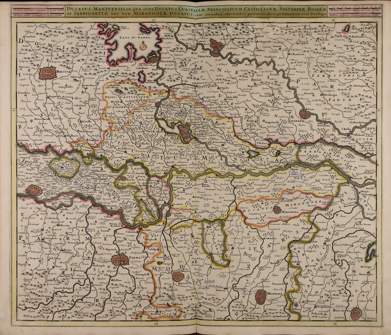 Ducatus Mantuensis : in qua sunt ducatus Guastallae principatuum Castiglionae Solverinae Bosolae et Sabbionettae nec non Mirandolae ducatus : cum ommibus adjacentibus provinciis - Unbekannter Künstler