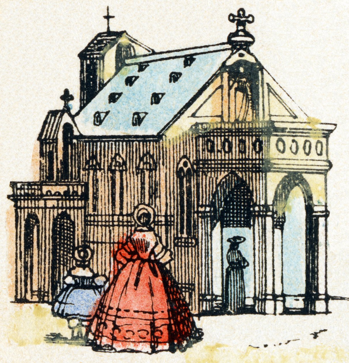 E - Église - Alphabet - divertissements enfantins - Imagerie d