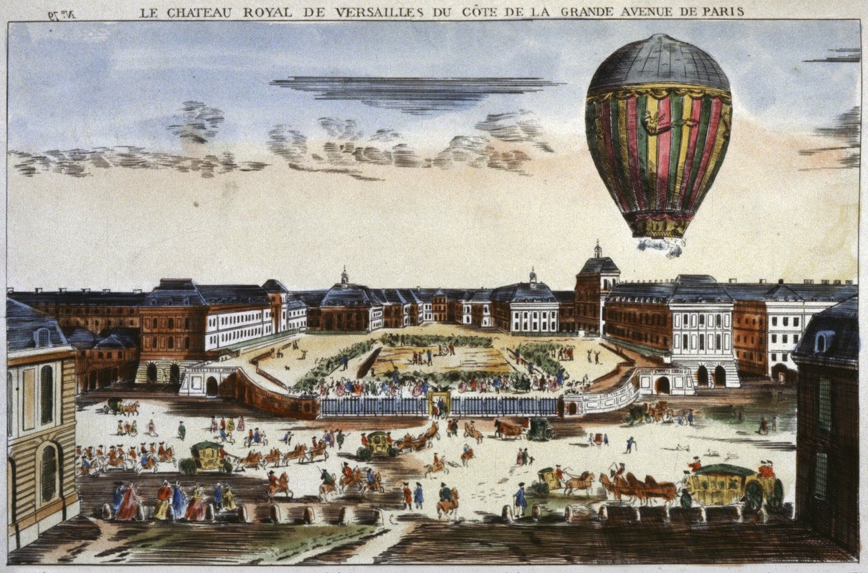 Expérience avec un ballon à air chaud à Versailles - Unbekannter Künstler