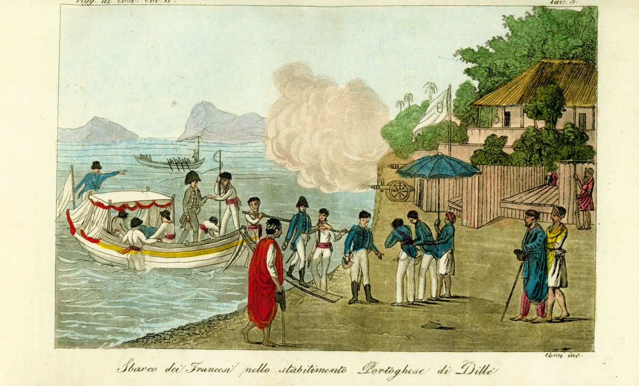 Première arrivée à la colonie portugaise de Dille, Timor, maintenant Dili, Timor oriental - Unbekannt