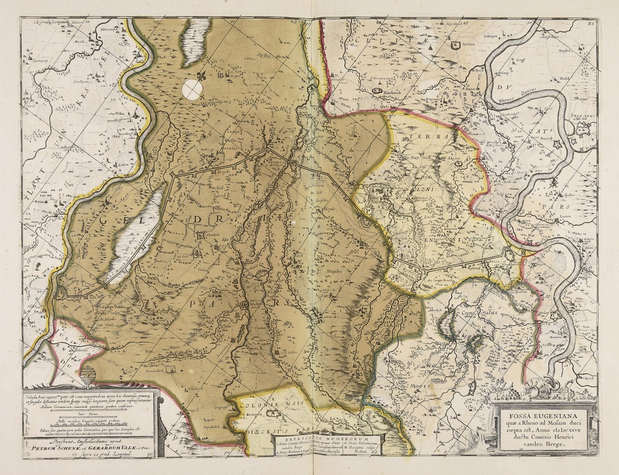 Fossa Eugeniana quae a Rheno ad Mosam duci coepta est anno MDCXXVII ductu comitis Henrici vanden Berge - Unbekannter Künstler