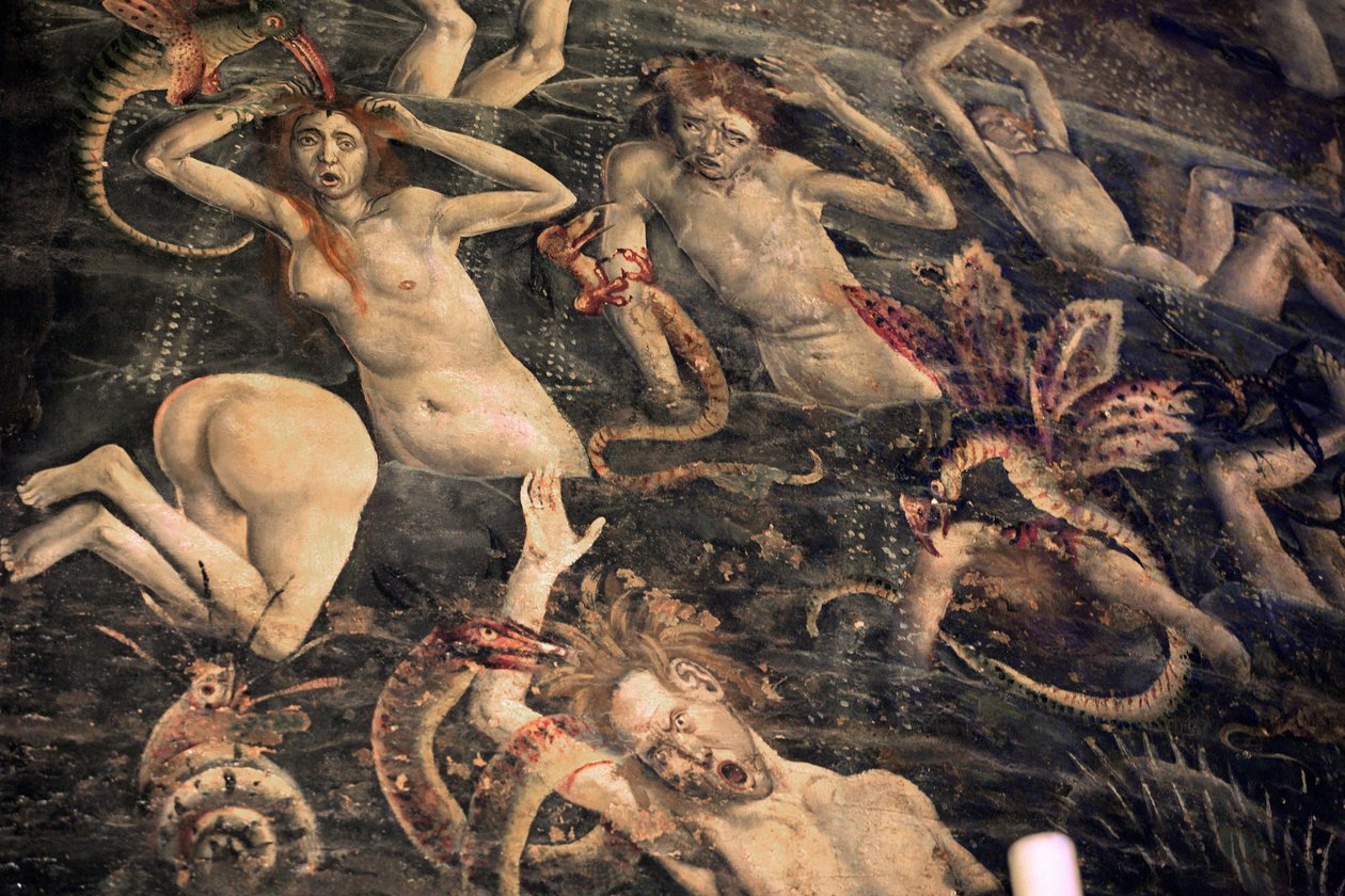 France, Tarn, Albi, Cathédrale Sainte-Cécile, fresque du Jugement Dernier, - (1474-fin du 15e siècle), la descente aux enfers (détail) - Unbekannt