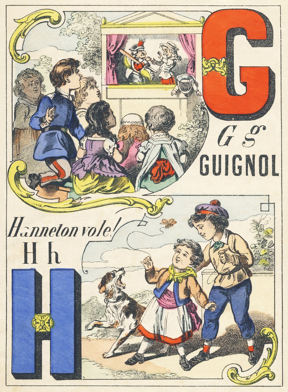G H : Guignol, Hanneton vole ! - Alphabet des jeux, c.1890 - Unbekannt