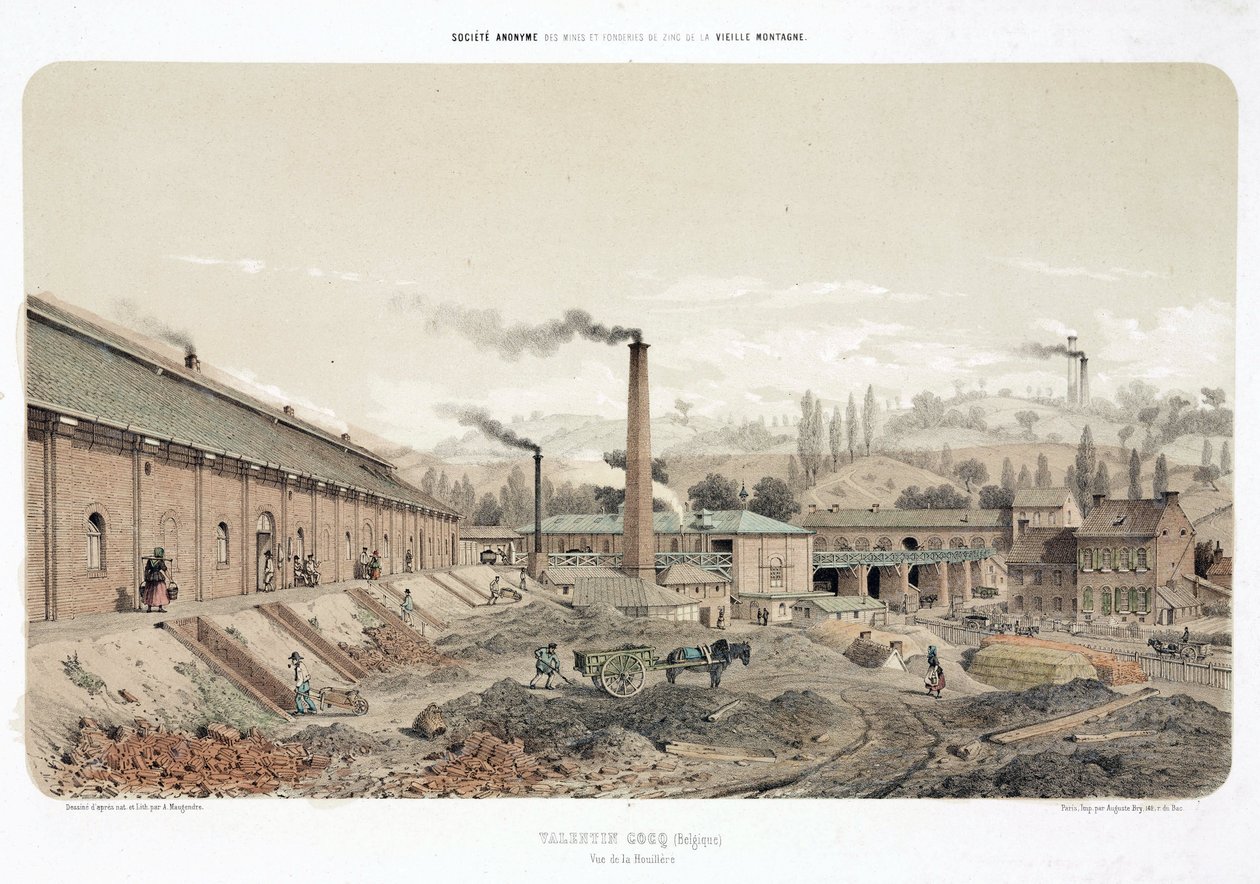 Scènes industrielles générales, mine de charbon à Valentin Cocq, Belgique - Unbekannt