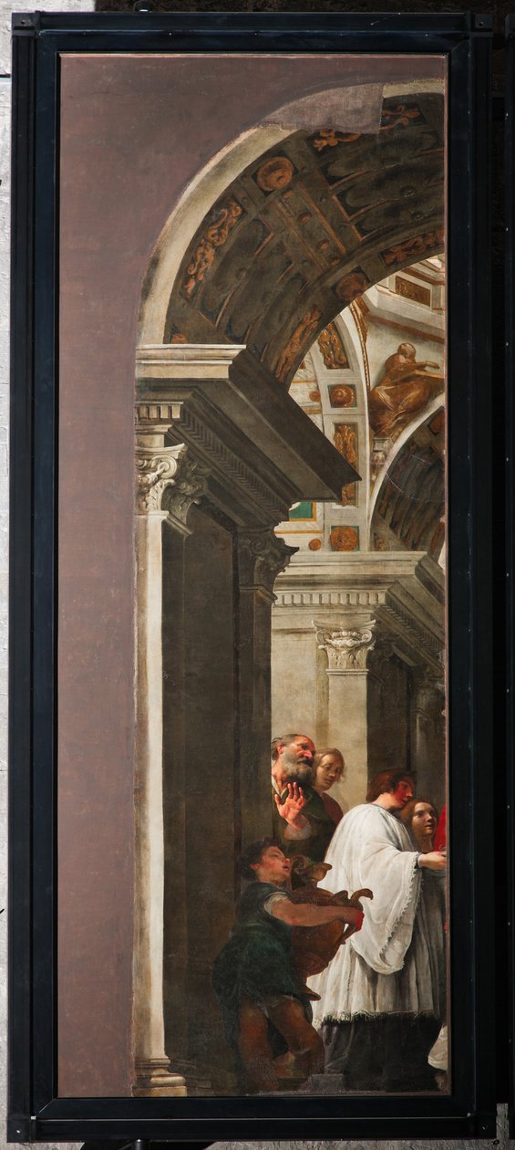 Gênes, Duomo (cathédrale Saint-Laurent), intérieur, allée gauche, portes originales de l