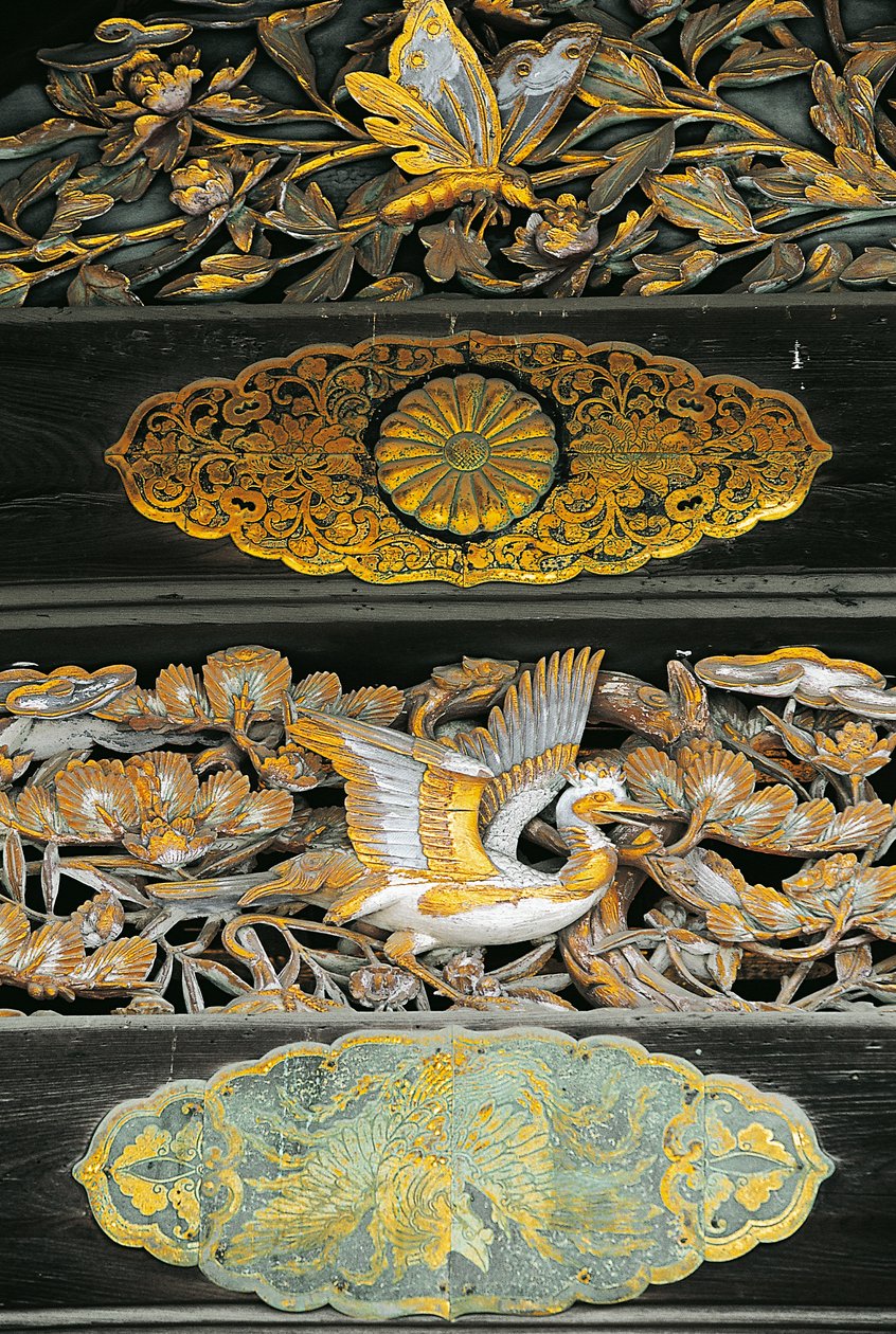 Oiseaux dorés et papillons, (détail) du Palais Ninomaru, Château de Nijo, Kyoto - Benjamin Baud