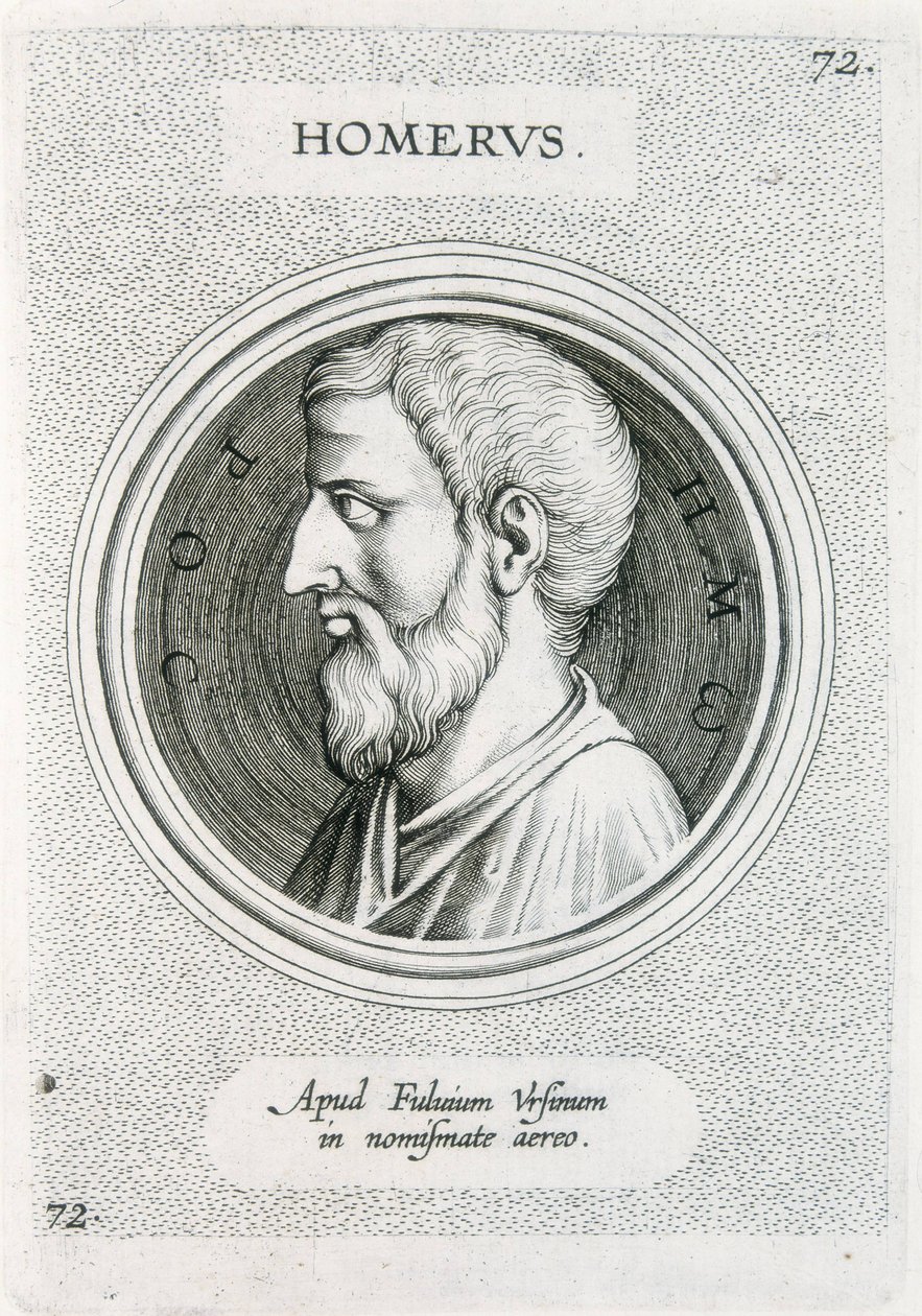 HOMÈRE (9ème siècle av. J.-C.). Écrivain grec (gravure) - Unbekannter Künstler