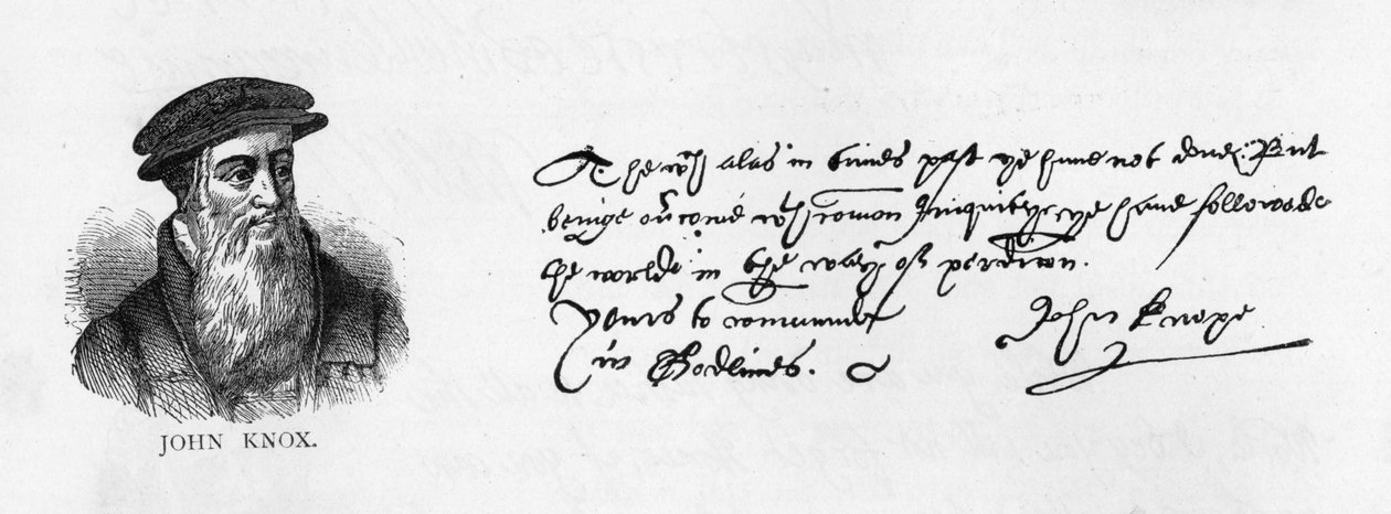 Écriture et signature de John Knox d