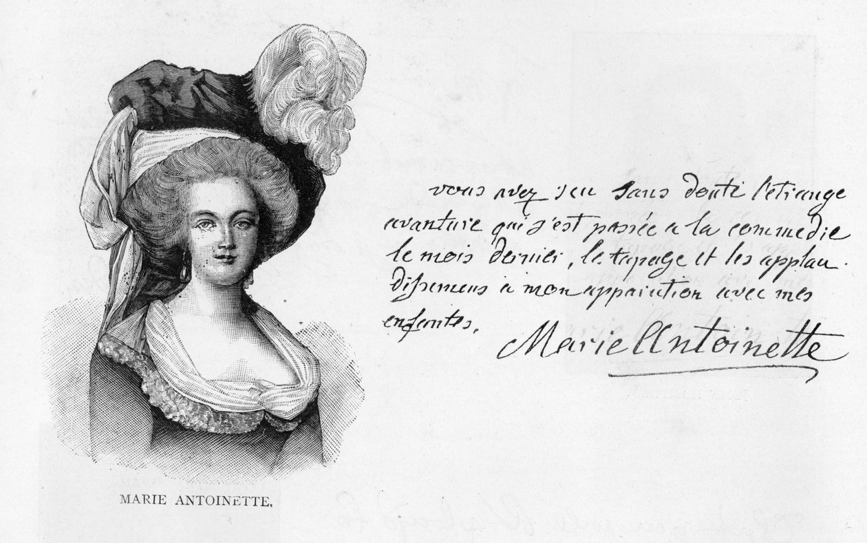 Écriture et signature de la reine Marie-Antoinette - Unbekannt