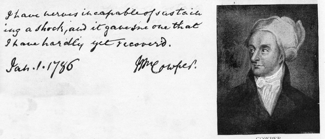 Écriture et signature de William Cowper - Unbekannt