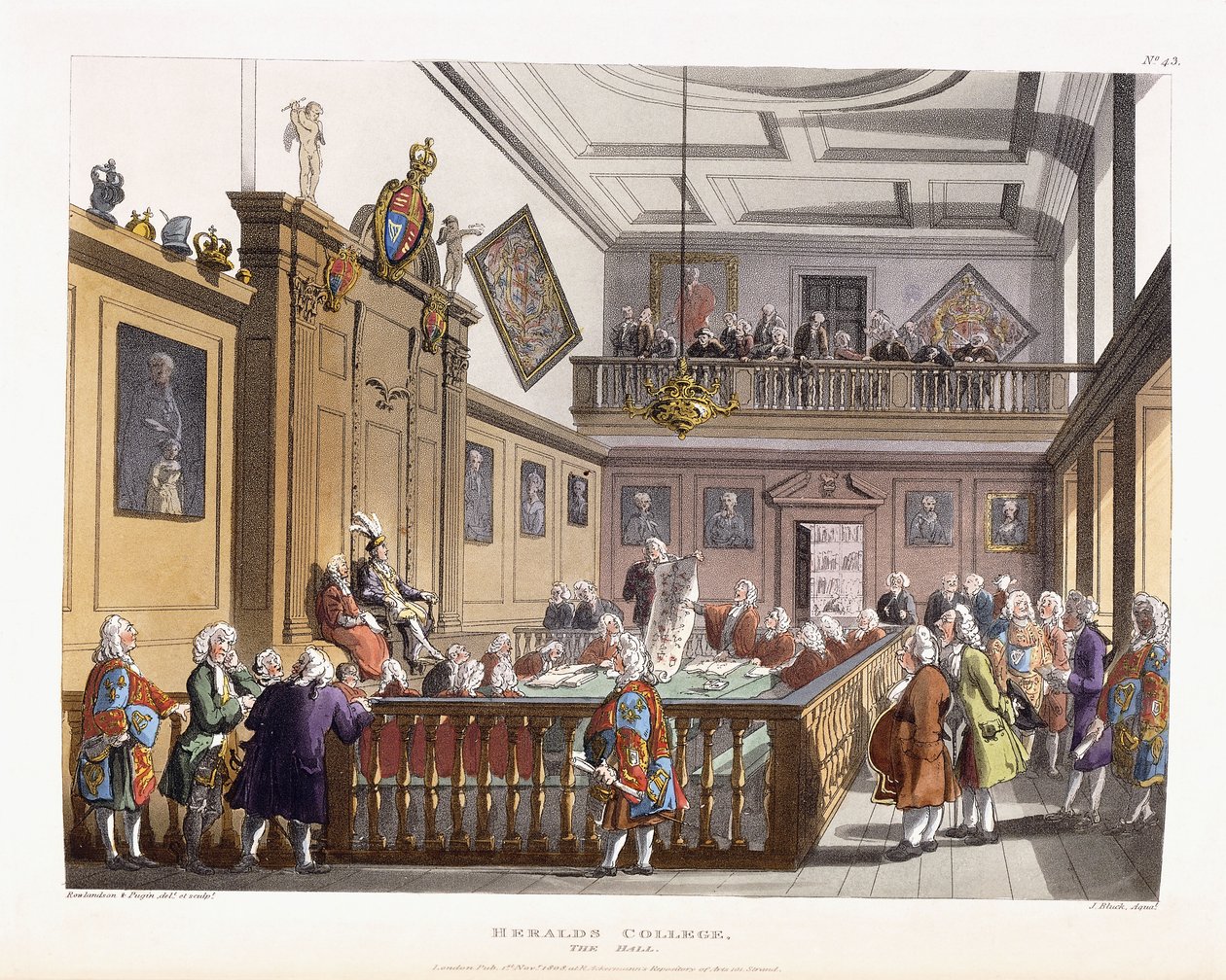 Le Collège des Hérauts : La Salle, de "Le Microcosme de Londres", 1808-1810 - Unbekannt