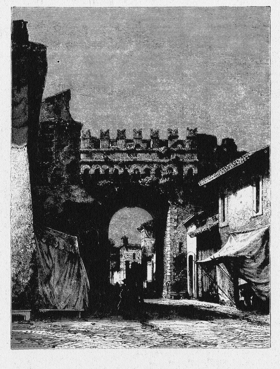 Histoire de la Rome antique. La Porta Settimiana est une porte du mur d