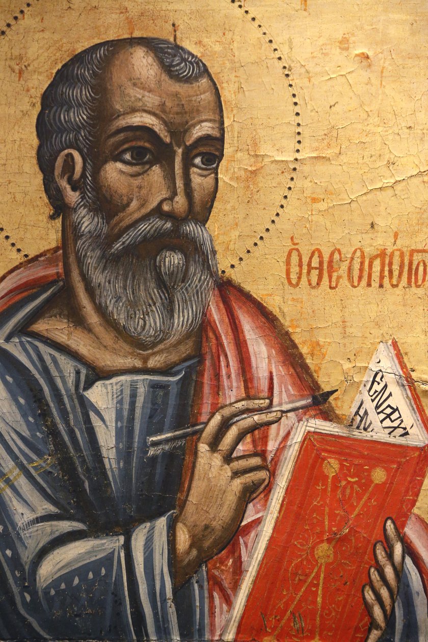 Icône au musée byzantin de Pedoulas : Saint Jean théologien (17ème siècle), 20150510, Pedoulas, Chypre - Unbekannt