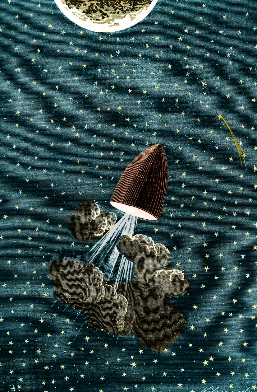Illustration du livre de Jules Verne : Autour de la Lune - Unbekannt