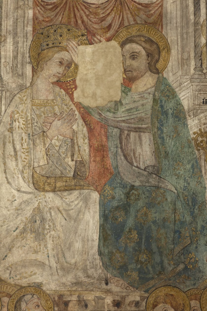 Intérieur. Croisée nord. Autel (Altar de las pinturas murales). Original de la chapelle principale. Peintures murales. (détail) Fin du 14ème siècle. - Unbekannt