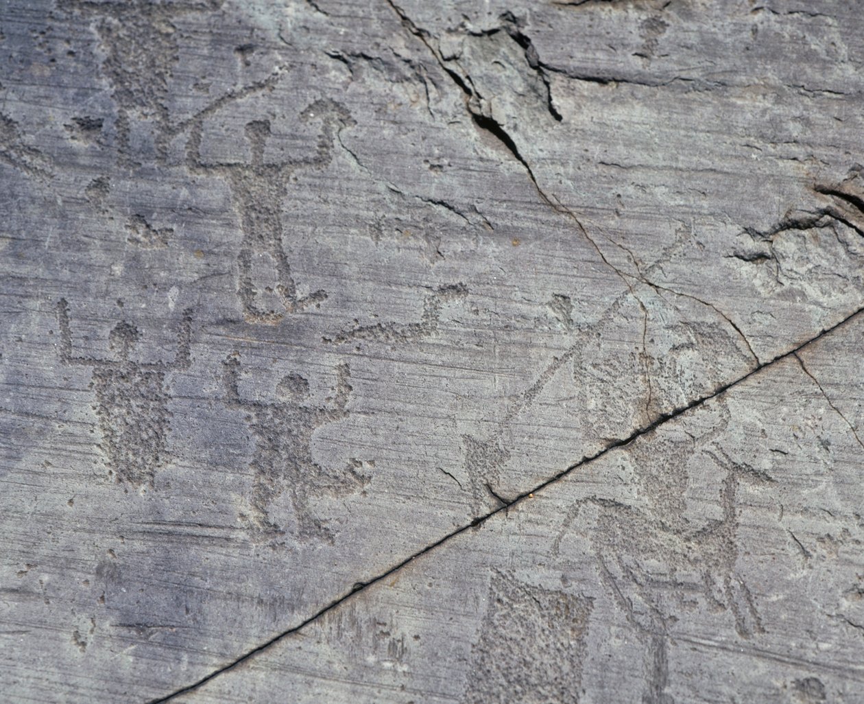 Italie, Région de Lombardie, Valcamonica, Gros plan sur les dessins rupestres du Parc National de Naquane - Benjamin Baud