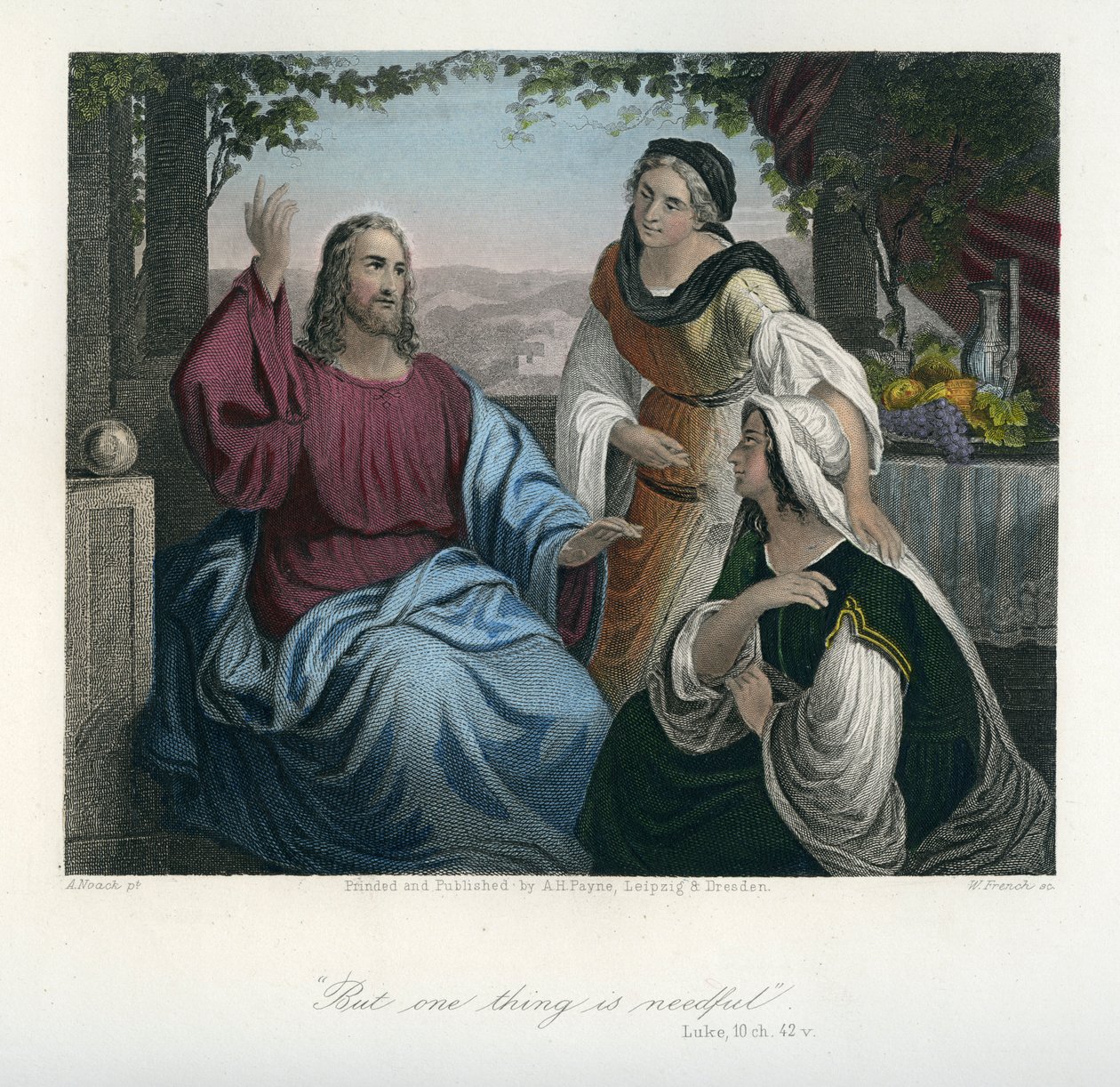 Jésus dans la maison de Marie et Marthe - Bible, Nouveau Testament - Unbekannter Künstler