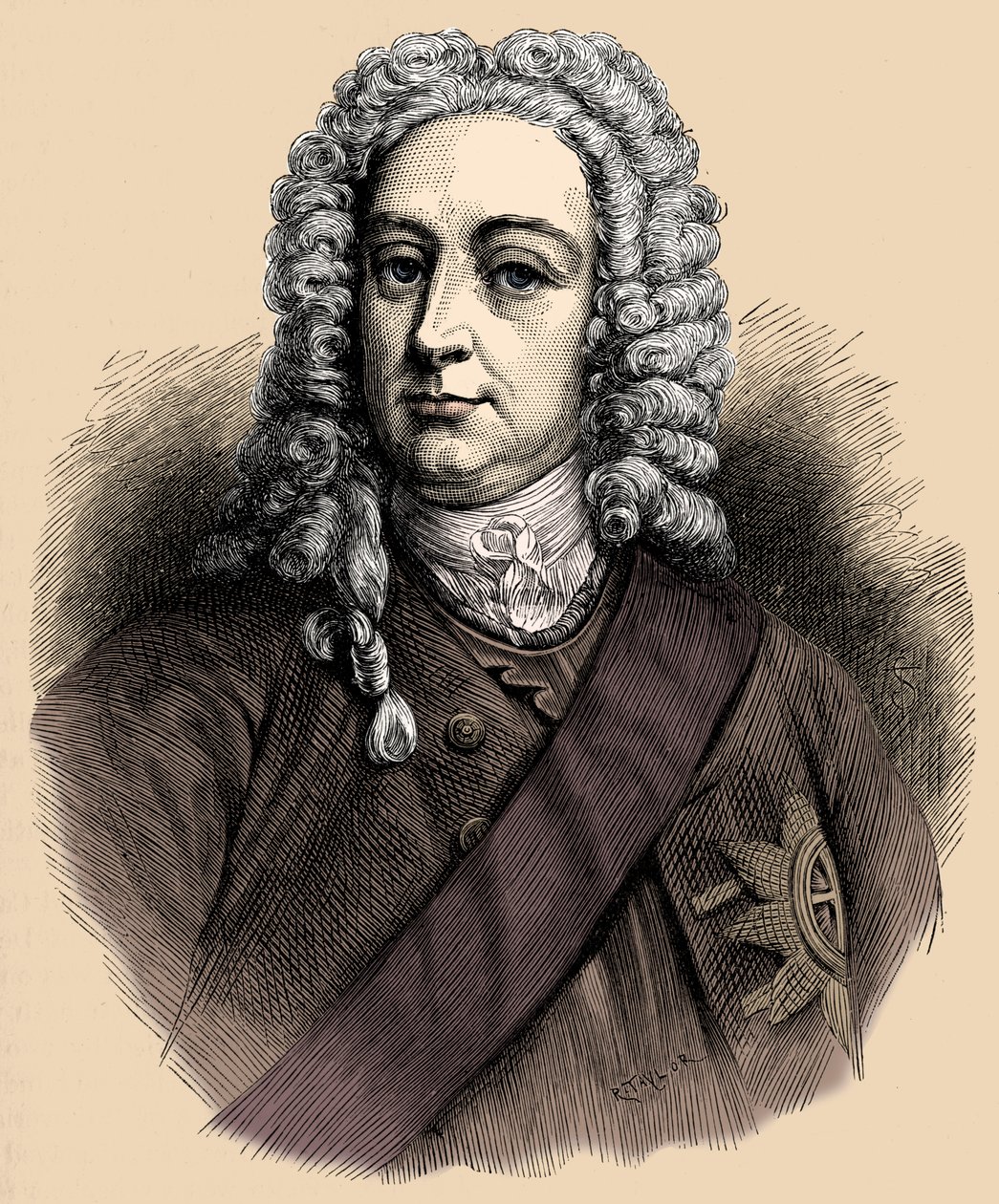 Roi George II - portrait - Unbekannter Künstler