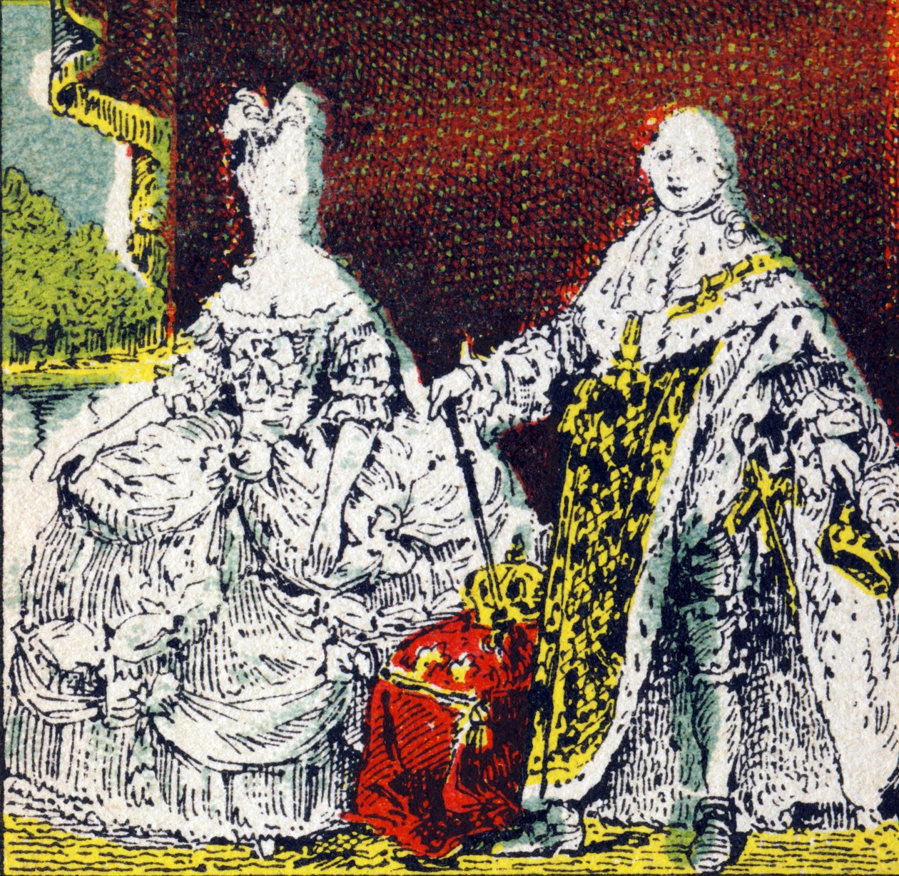 Le roi Louis XVI de France et la reine Marie-Antoinette. Gravure dans "Histoire de France". Série d
