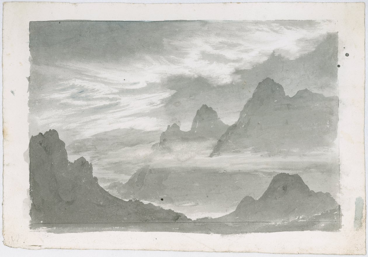 Couches de stratus, entourant les pentes de la montagne, c 1803-1811 - Unbekannter Künstler