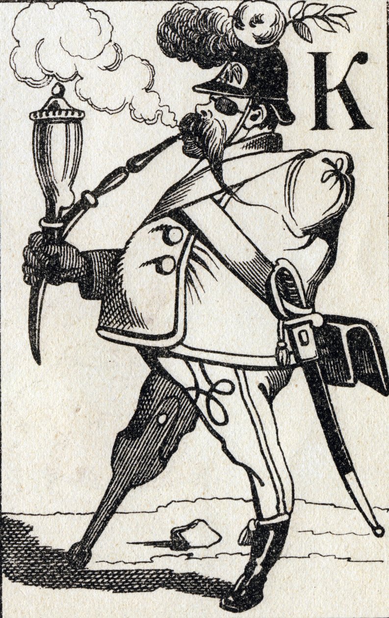 Lettre K : Fritz Kreutzer. Gravure dans "ABC Les Images en Alphabet". Imagerie d