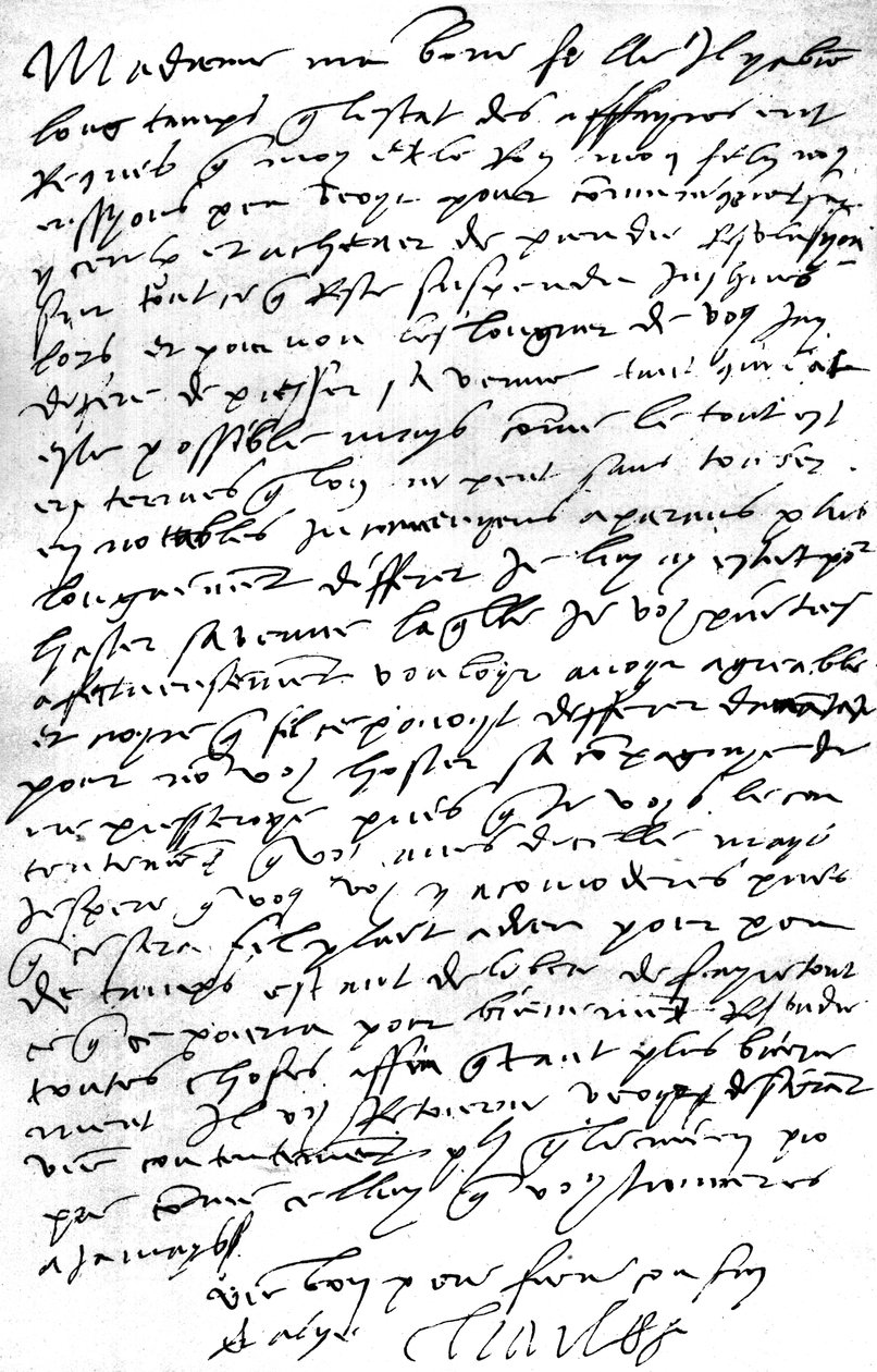 Lettre, en français, de l