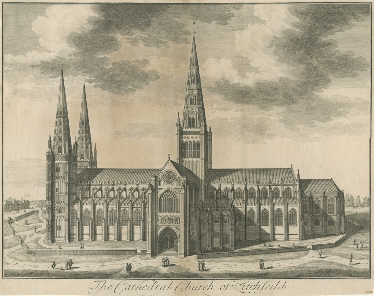 Cathédrale de Lichfield - Vue Sud - Unbekannt