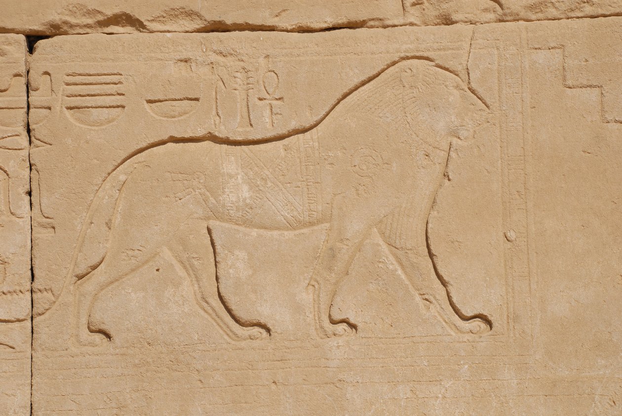 Sculpture de lion, Karnak, Louxor, Égypte (photo) - Unbekannt