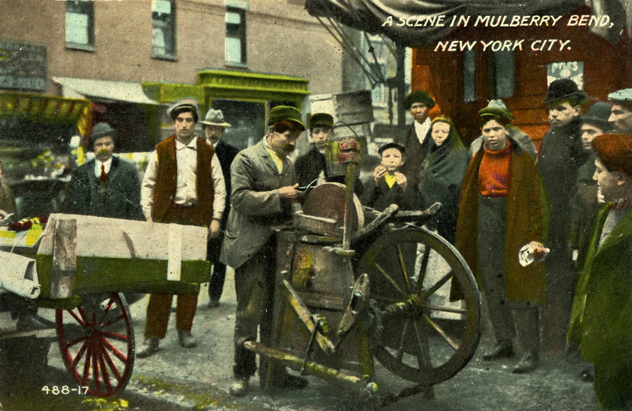 Lower East Side, New York City, une scène à Mulberry Bend - Unbekannter Künstler