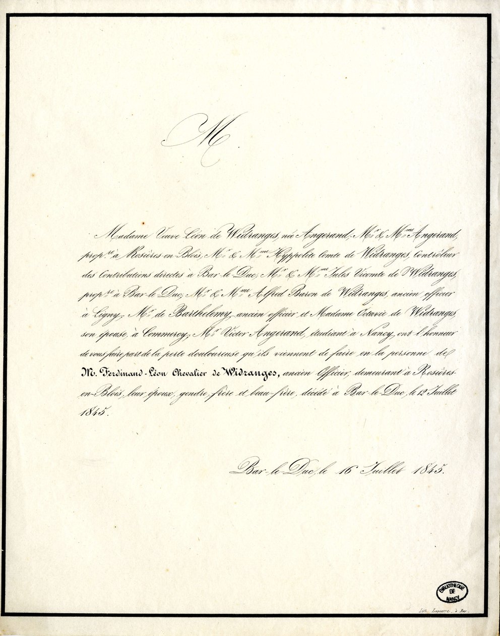 Madame veuve Léon de Widranges - Unbekannter Künstler