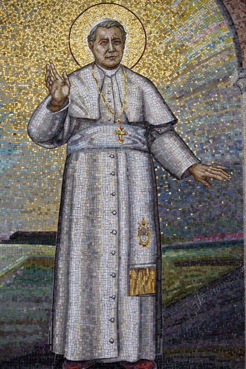 Abbaye bénédictine Madonna della Scala : Mosaïque représentant le Pape Pie X, Noci, Italie - Unbekannt