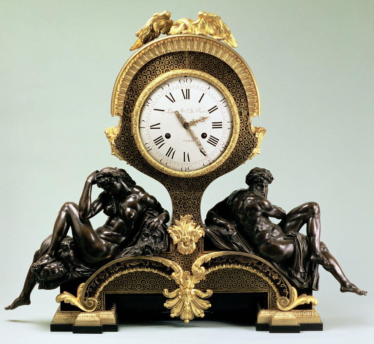 Pendule avec figures du Jour et de la Nuit, par Jean André Lepaute (1720-88), Paris (bronze doré et patiné) - Unbekannt