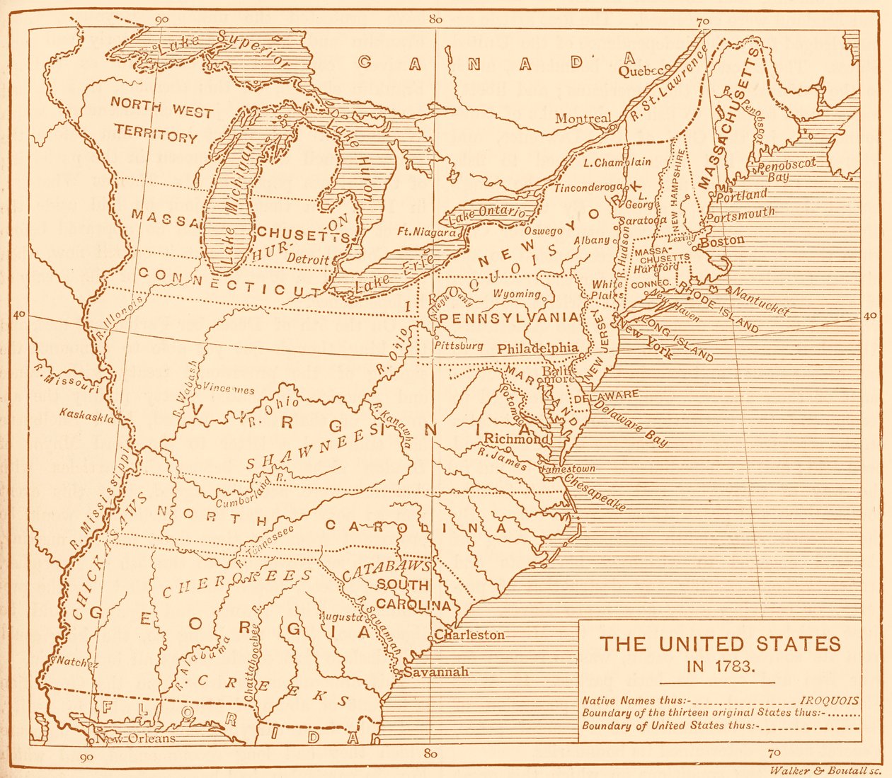 Carte des États-Unis post-indépendance - Unbekannter Künstler