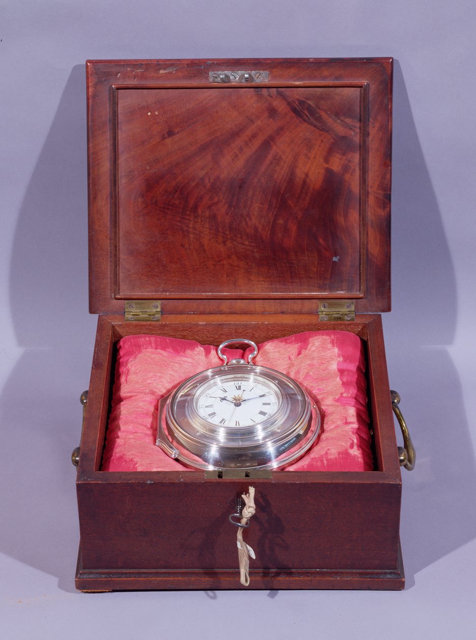 Montre marine en argent dans un étui en acajou, par John Harrison et Fils - Unbekannt