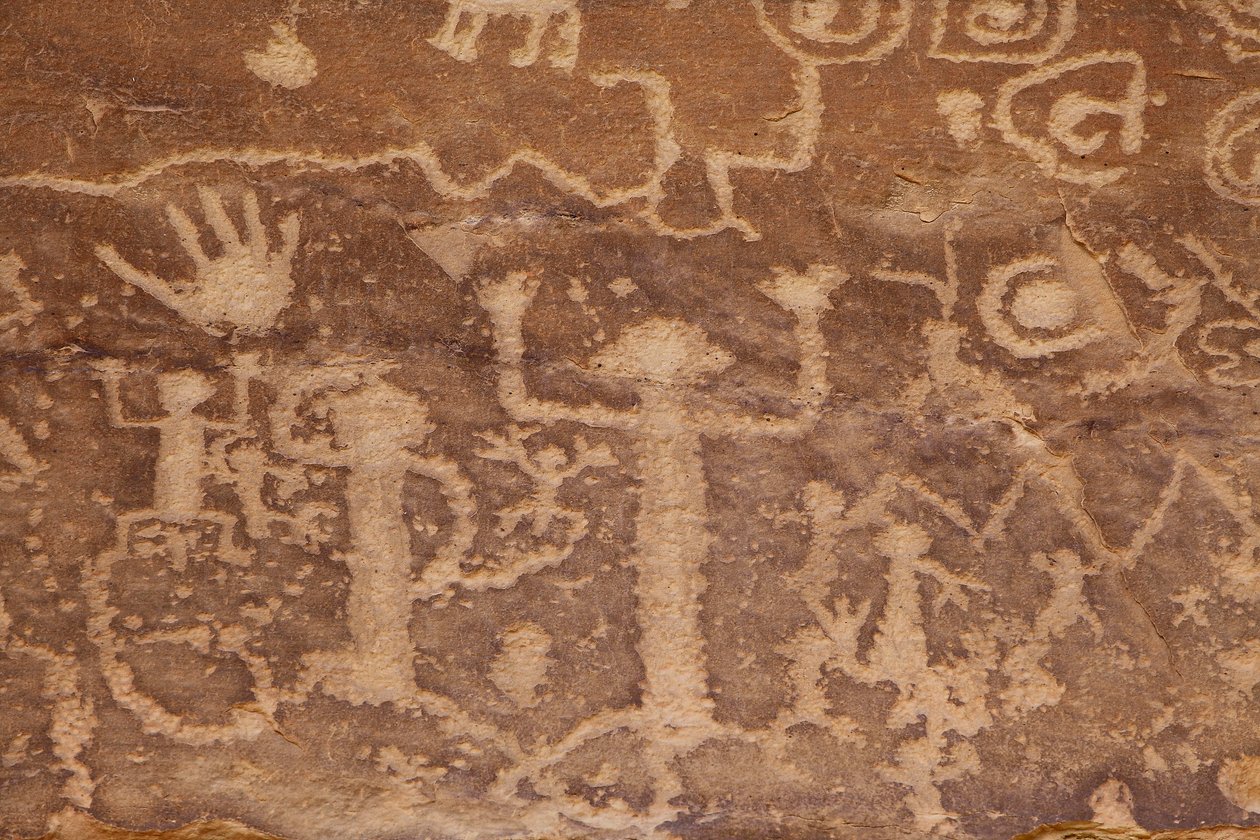 Mesa Verde, pétroglyphes américains Anasazi ou Pueblo ancestral - William M. Timlin