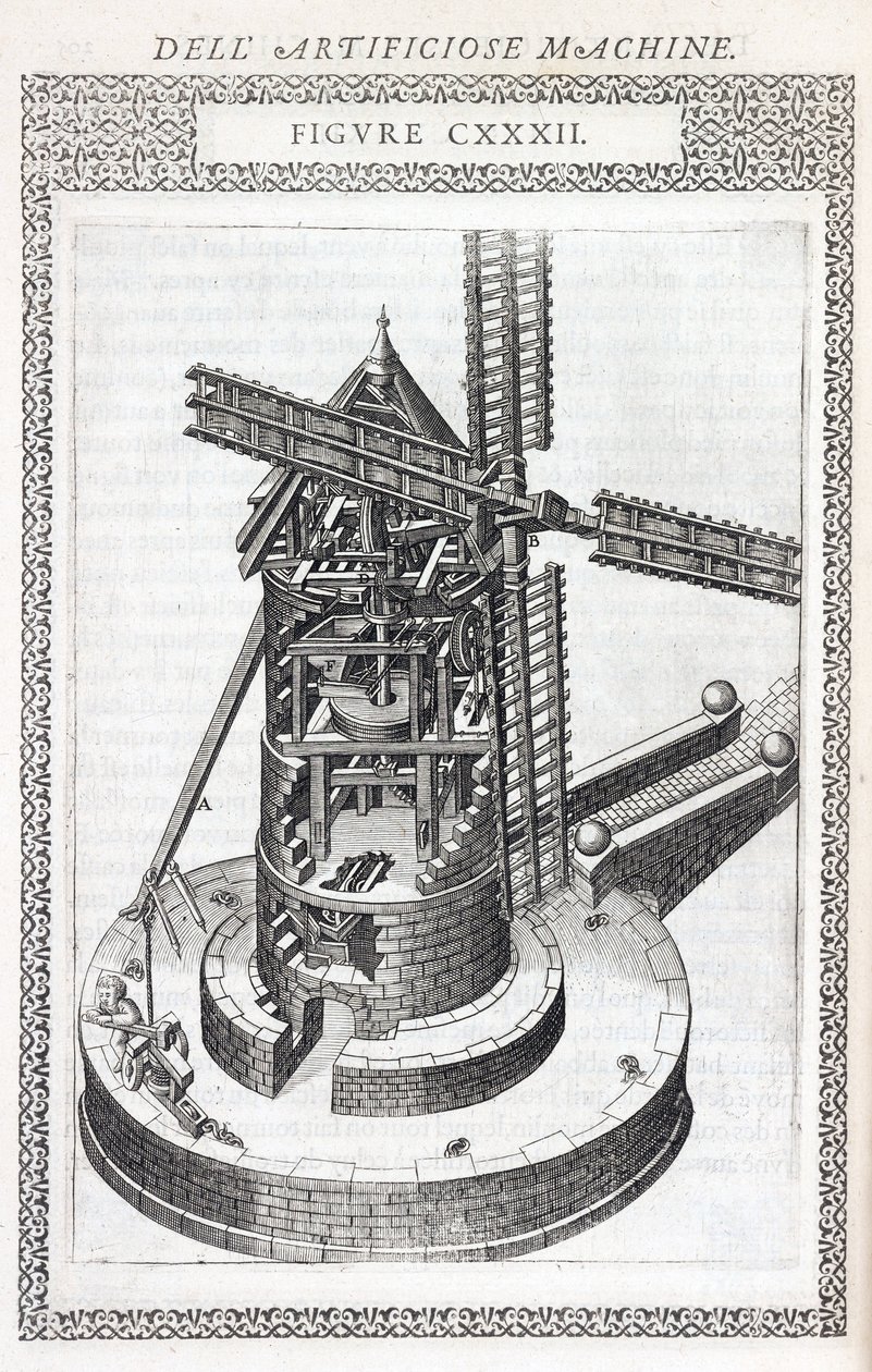 Moulin à blé, coupe permettant de voir le fonctionnement - Unbekannt