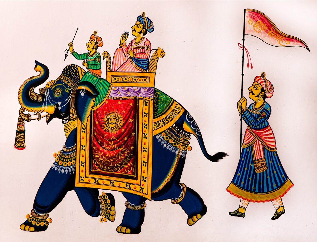 Peinture murale dans la vieille ville, Udaipur, Rajasthan, Inde, Asie - Unbekannter Künstler