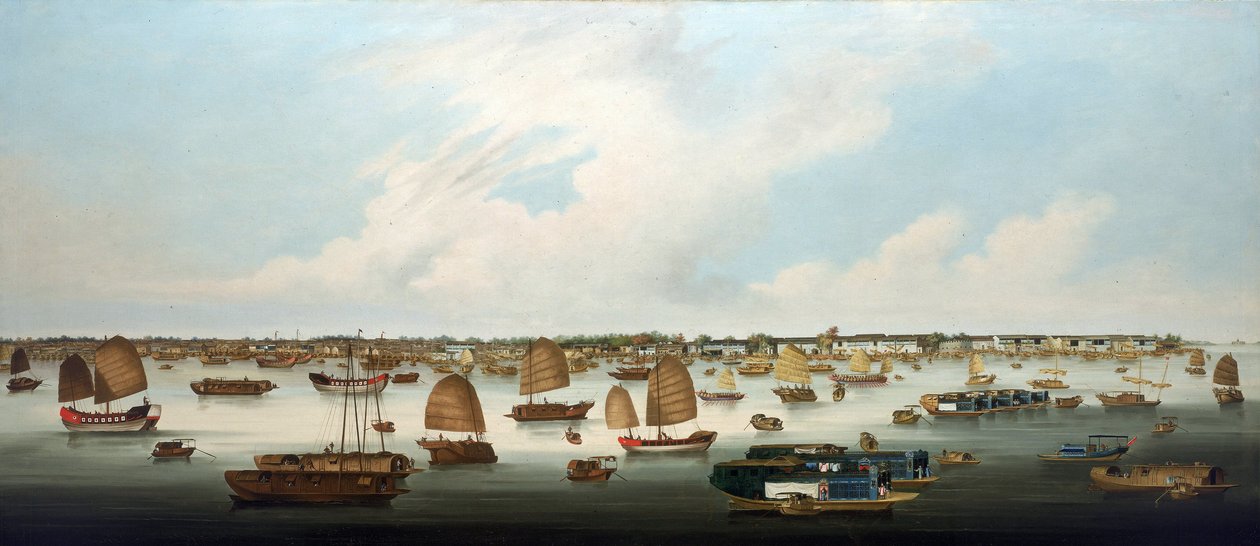Navigation sur la rivière des Perles (ou Zhu Jiang, rivière de Canton), au large de l