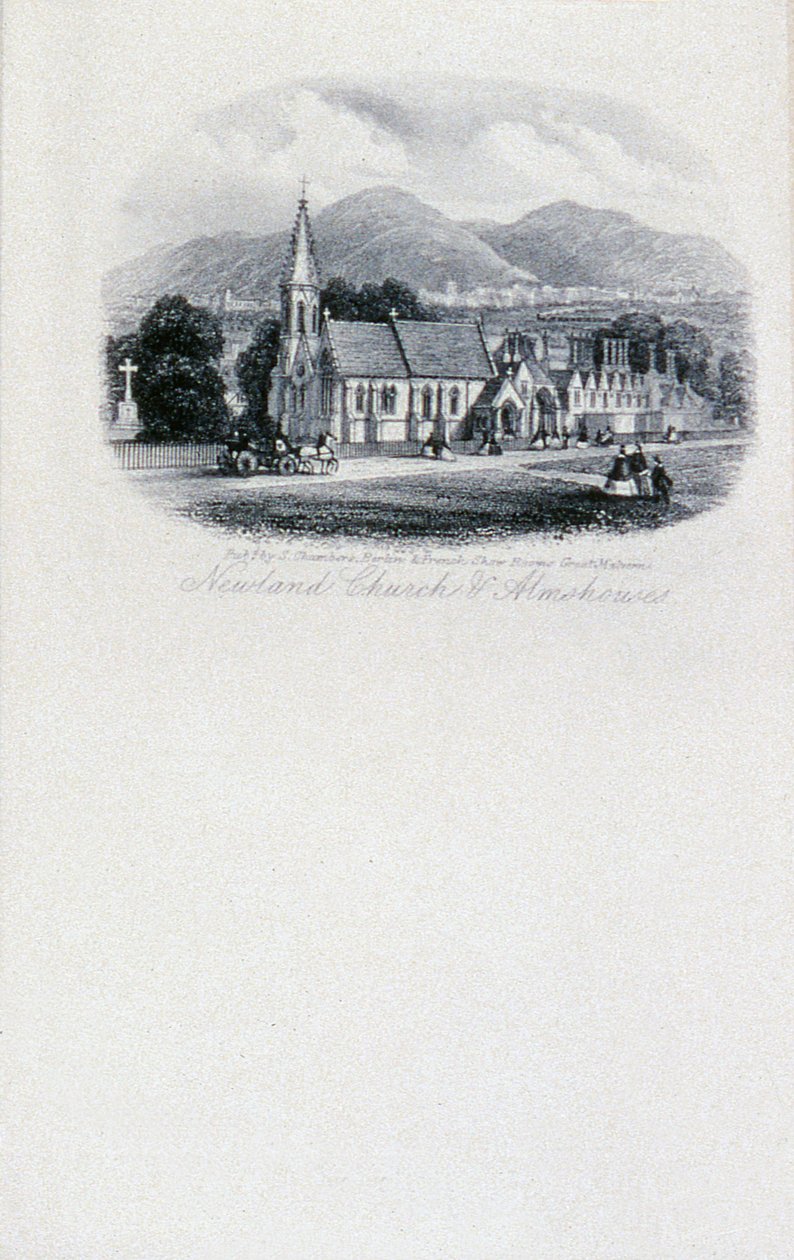 Église et hospices de Newland, Worcestershire (gravure) - Unbekannt