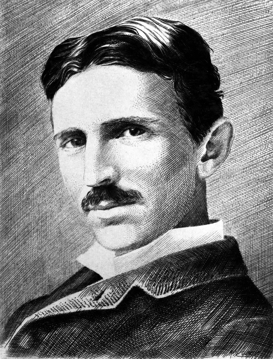 Nikola Tesla, ingénieur, physicien et inventeur serbe né en Croatie, c 1885 - Unbekannter Künstler