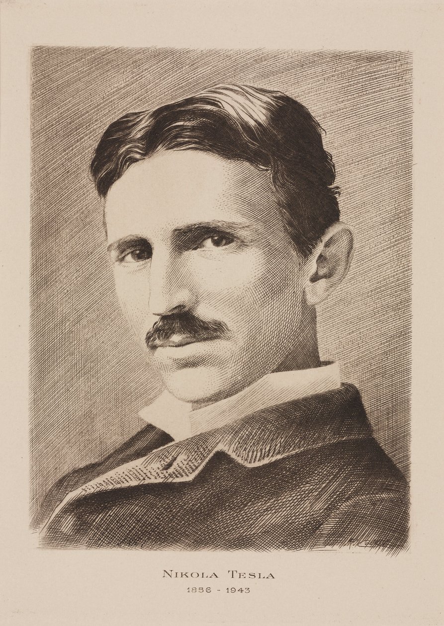 Nikola Tesla, ingénieur, physicien et inventeur serbe né en Croatie, vers 1885 - Unbekannt