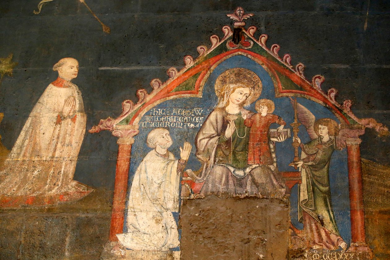 Cathédrale Notre-Dame de Clermont, Clermont-Ferrand, France, chapelle Saint-Georges (fin du 13ème siècle), Détail de la fresque - Unbekannt