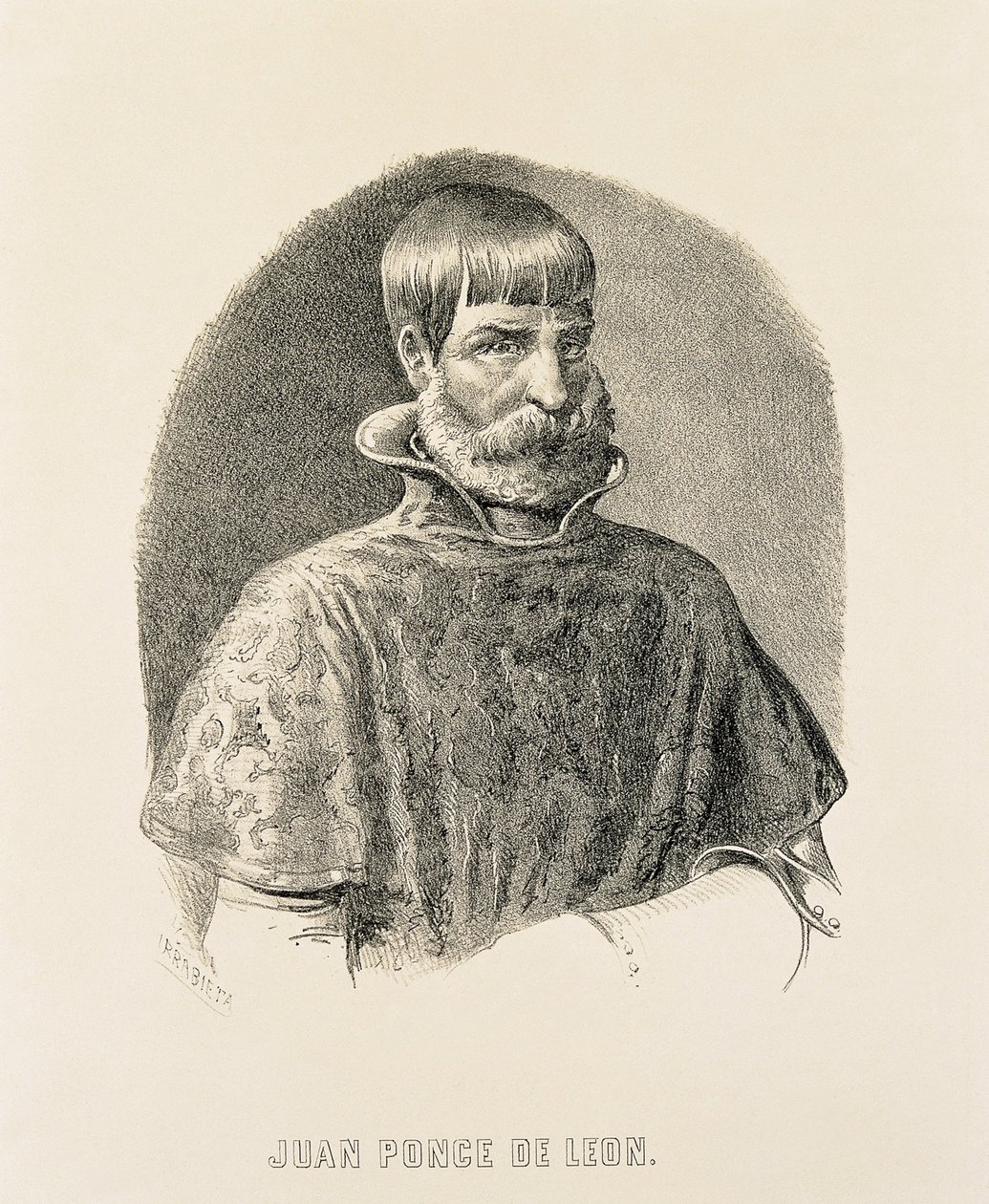 PONCE DE LEON, Juan (1460-1521). Conquérant espagnol de Porto Rico (1508) et découvreur de la Floride (1502) (gravure). - Unbekannter Künstler