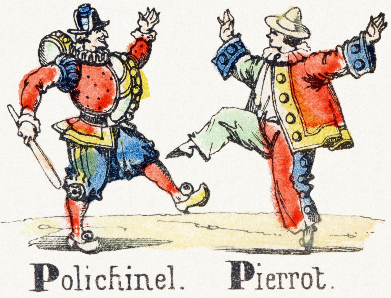 P - Polichinelle Pierrot - Alphabet des divertissements enfantins c.1890 (lithographie) - Unbekannt