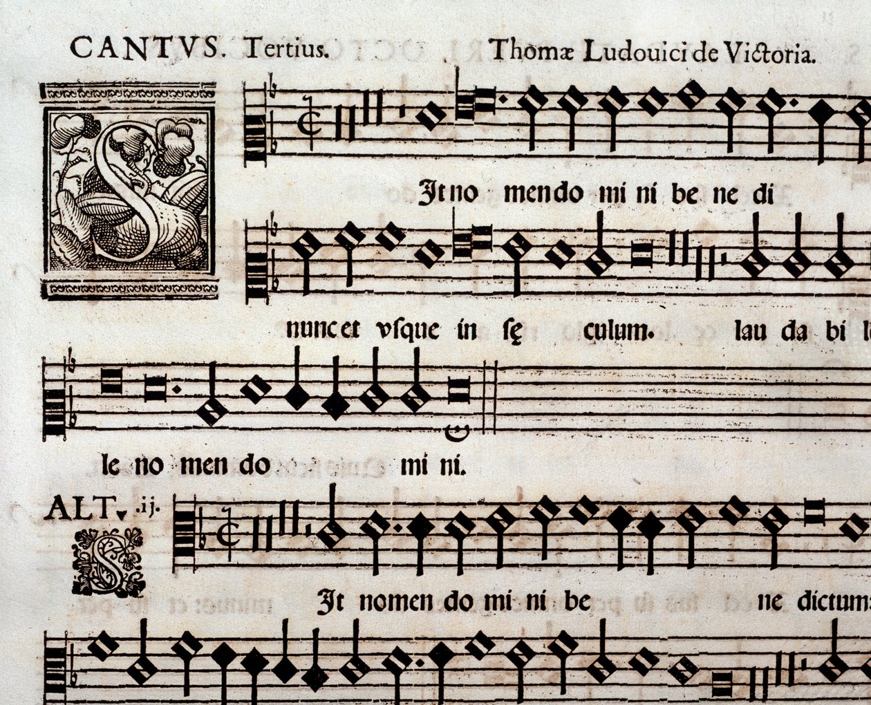 Page de partition musicale de In nomen domini psalm par Tomas Luis de Victoria - Unbekannter Künstler