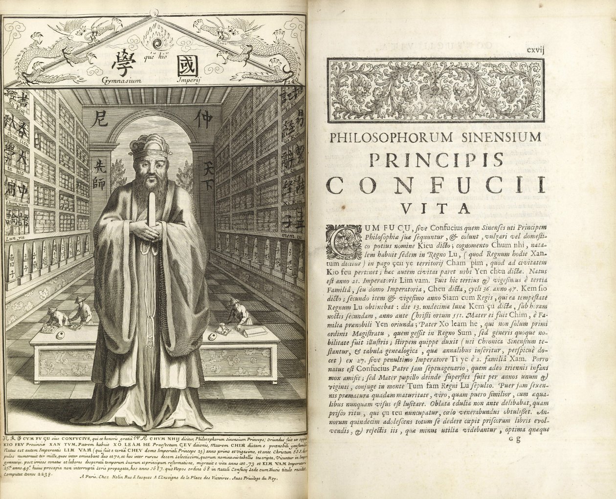 Pages de Confucius Sinarum Philosophus (Confucius, le philosophe des Chinois) - Unbekannt