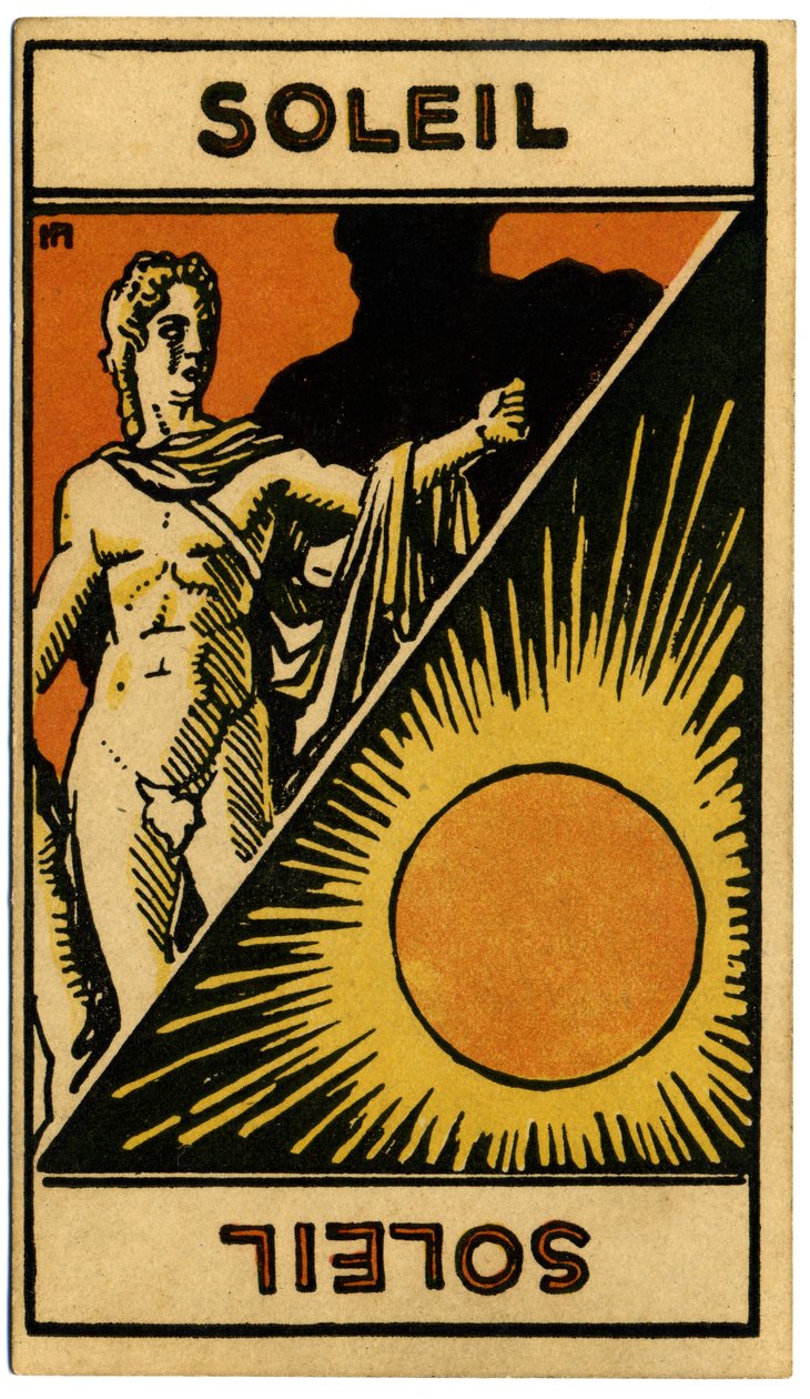 Paranormal. Astrologie. Le Soleil (étoile). Carte astrologique de : Le Tarot Astrologique, par Georges Muchery, France - Unbekannter Künstler
